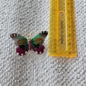 💫Vintage Painted Butterfly Metal Brooch Pin Fairy Dainty Whinsy 70s Collect 💫
